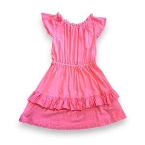 J Crew Crewcuts Short Sleeve Coral Tiered Dress Kids Girls Size 7